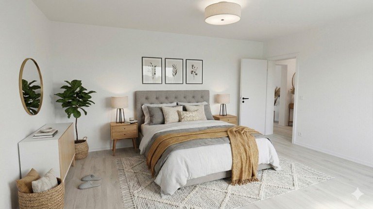 Schlafzimmer KI-Generiert Siegen Erdgeschosswohnung Sofort verf�gbar! Frisch renovierte 4-Zimmer-Wohnung mit Balkon & G�ste-WC
