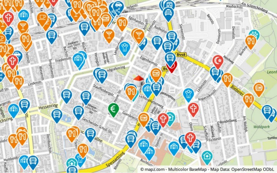 Kartenausschnitt Etagenwohnung Offenbach am Main