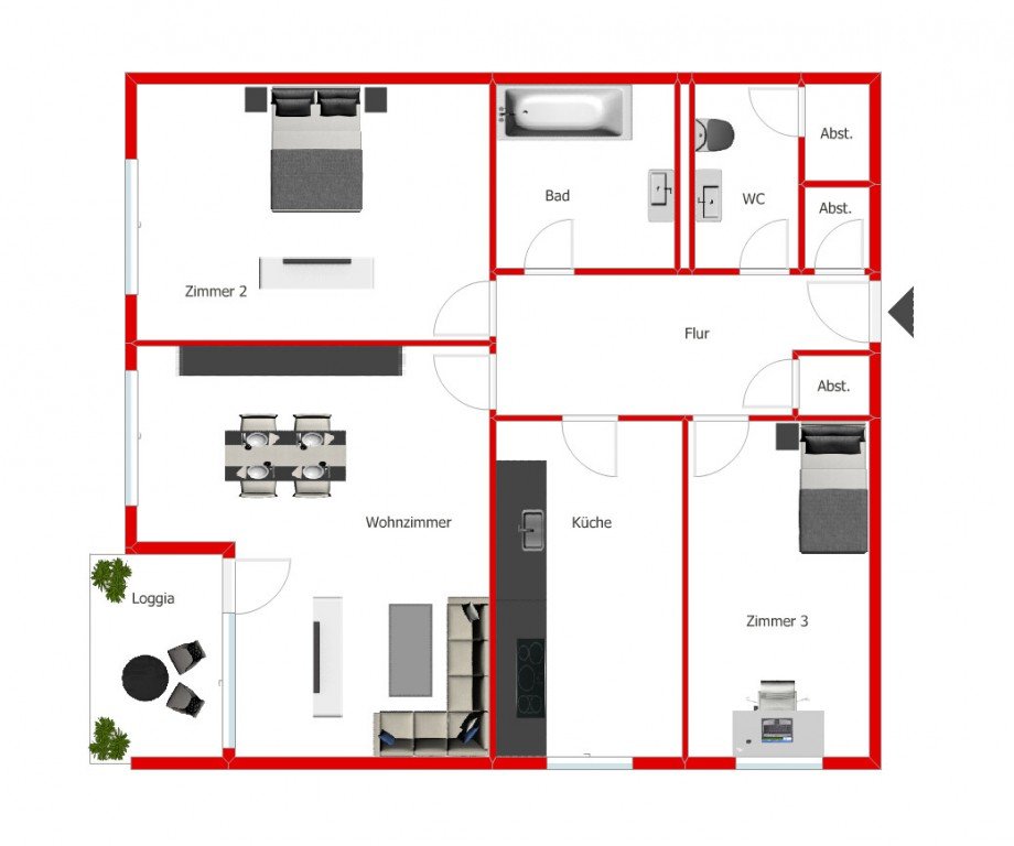 Grundriss Etagenwohnung Langen